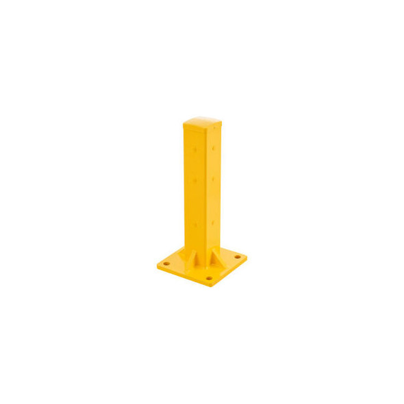 Global Industrial Bolt-On Steel Post for Single Guard Rail 24""H Yellow