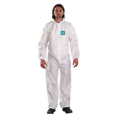 Ansell Collared Coverall, 5XL, White, Microporous Laminate WH18-B-92-103-09