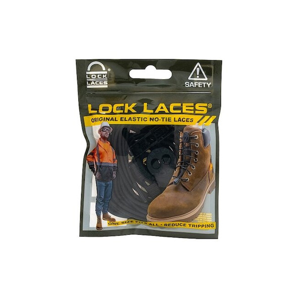 Lock Laces Safety Boot Laces,Black,72" L,PR BLK72