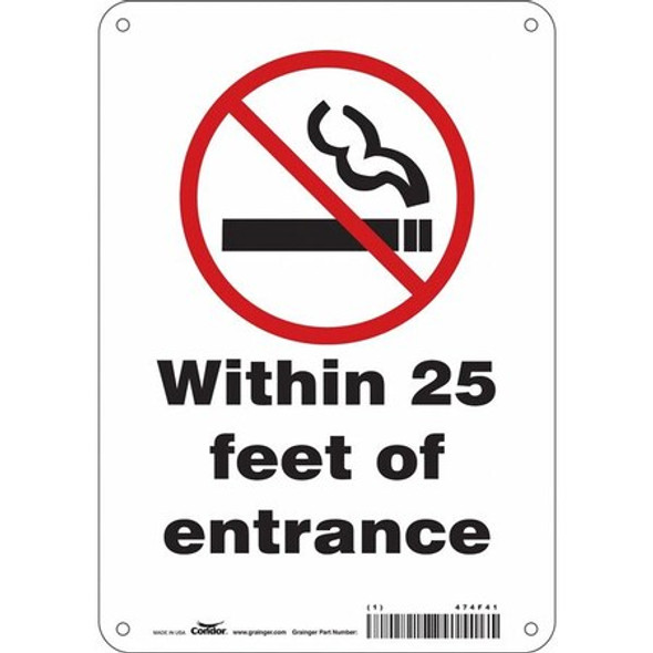 Safety Sign, 10" H, 7 in W, Polyethylene, Horizontal Rectangle, English, 474F41