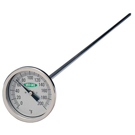 Vee Gee Compost Dial Thermometer,5/16" dia. Stem 82200-48