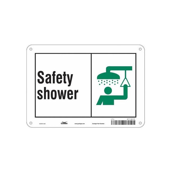 Safety Shower, 10 in W x 7 in H, Vertical Rectangle, Polyethylene, 471A03
