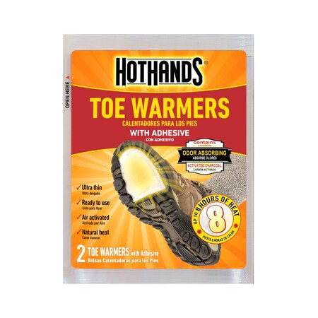 Toe Warmers, Up to 8 hr, Air-Activated, 97  Degrees F Avg. Temp., 1 PR