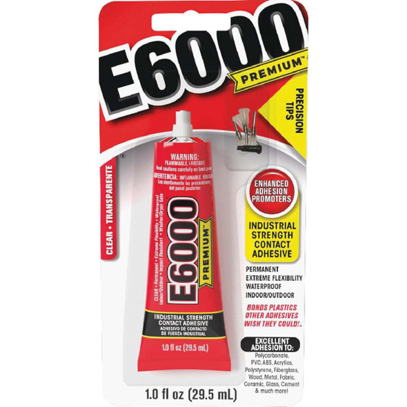 E6000 PREMIUM 1 Oz. Clear Adhesive with Precision Tips 205100