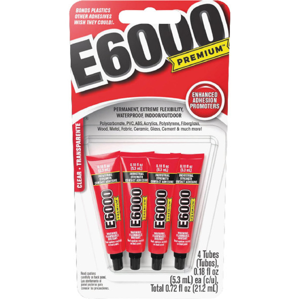 E6000 PREMIUM 0.18 Oz. Clear Adhesive (4-Pack) 5510500