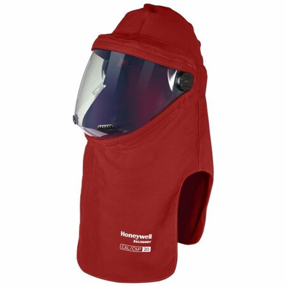 Arc Flash Hood, 2 PPE CAT, 20 cal/sq cm, Polycarbonate Window, Red