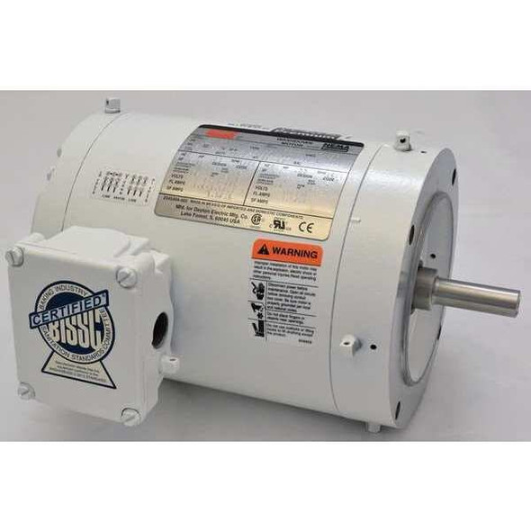 Dayton Washdown Motor,3 Ph,TENV,1/3 HP,1725 rpm 1TTB1