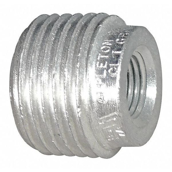 IMC Reducing Bushing, 1-1/4 in x 3/4 in, Threaded, Aluminum, Plain, Silver