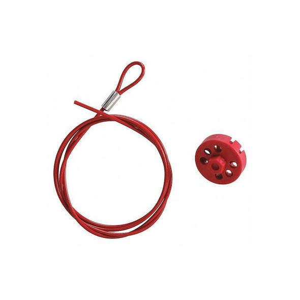 Brady Cable Lockout,Red,5 ft. L Cable 122253