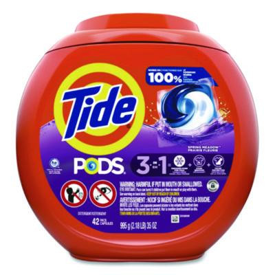 Tide® PODS Laundry Detergent, Spring Meadow, 35 oz Tub, 42 Pods/Tub 9924
