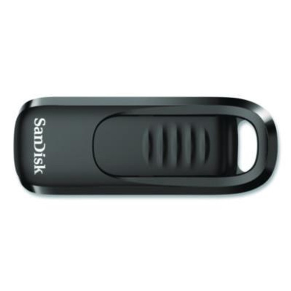 SanDisk® Ultra Slider USB 3.2 Type C Flash Drive, 128 GB, Black SDCZ480128GA46