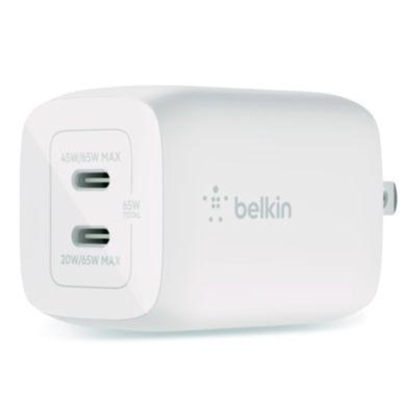 Belkin® BOOST CHARGE Pro Dual USB-C GaN Wall Charger with PPS, White WCH013DQWH Belkin® BOOST CHARGE Pro Dual USB-C GaN Wall Charger with PPS, White WCH013DQWH