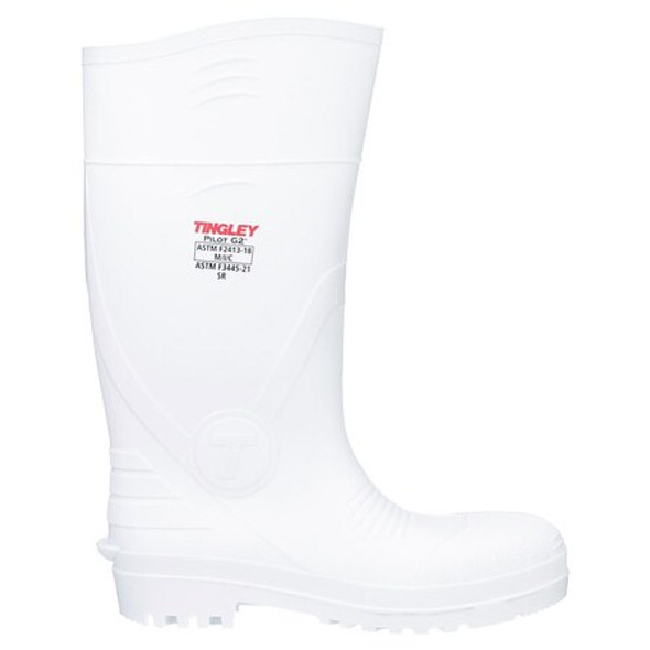 Tingley Men's Pilot G2 Tall Rubber Boots, Composite Toe, White, M4/W6 31268