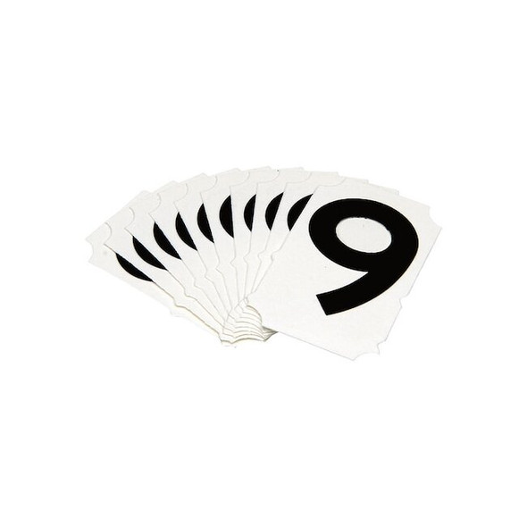 Brady NumberLabel,Polyester,2inH,1-5/8inW,PK10 5050P-9