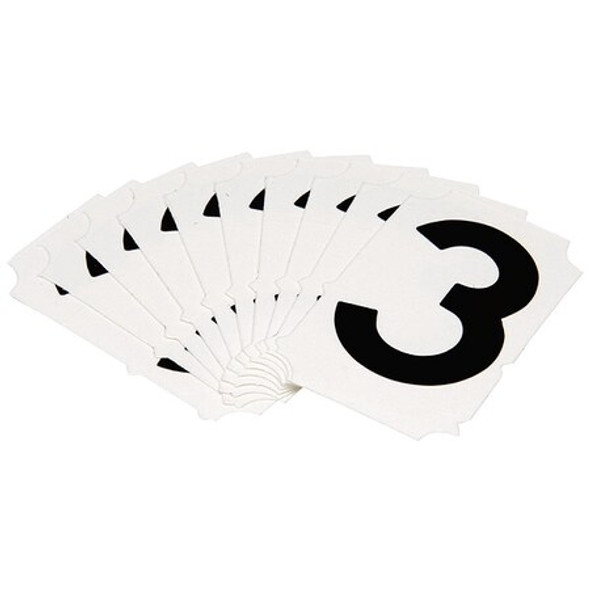 Brady NumberLabel,Polyester,2inH,1-5/8inW,PK10 5050P-3