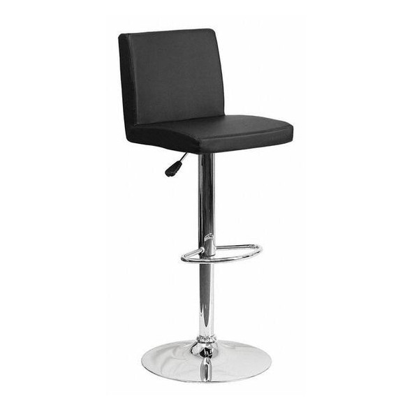 Flash Furniture Black Vinyl Barstool,Adj Height CH-92066-BK-GG