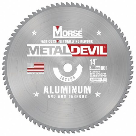 Morse CircularSawBlade,Carbide,Dia:14" 102865-WWG