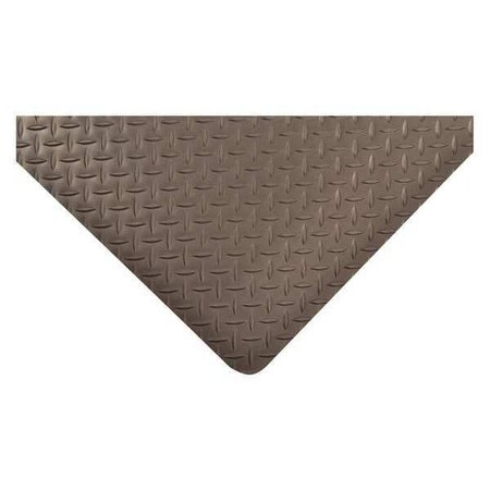 Antifatigue Mat, 4 ft. L x 4 ft. W, 1" Thickness, Vinyl, Diamond Plate, Black