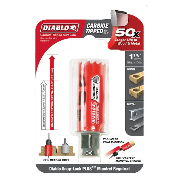 Diablo 1-1/8" Carbide Tipped Hole Saw DHS1125CT