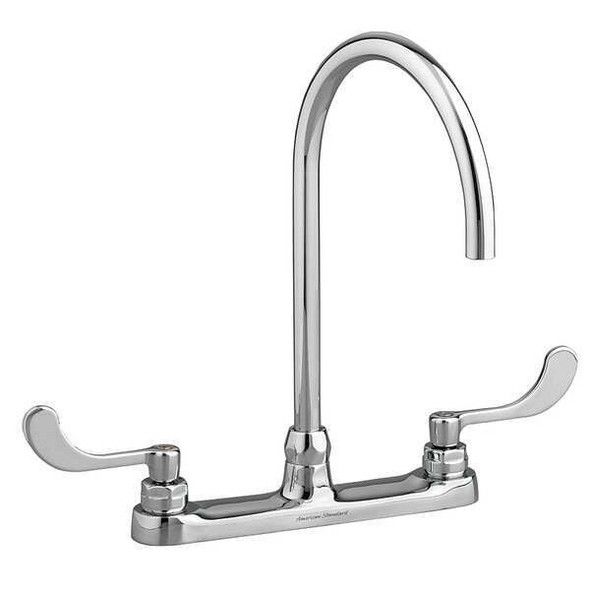 Gooseneck Kitchen/Bathroom Faucet, Manual, 8" Mount, 3 Hole