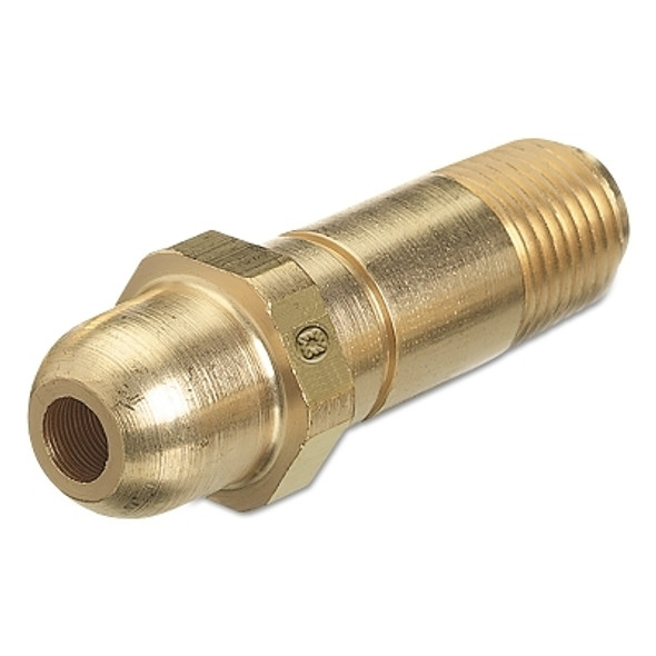 Regulator Inlet Nipples, Oxygen, 1/4"(NPT), 2 1/2", Brass, CGA-540, HandTight