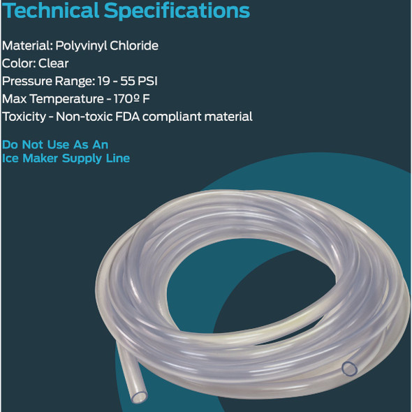 Eastman EZ-Flo 25 Ft. Clear Vinyl Tubing 1/4 In. ID x 1-5/8 In. OD