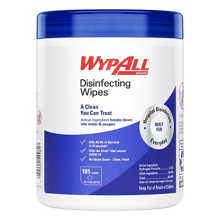 Wypall Disinfecting Wipes,Canister,Fresh,185 ct 54481