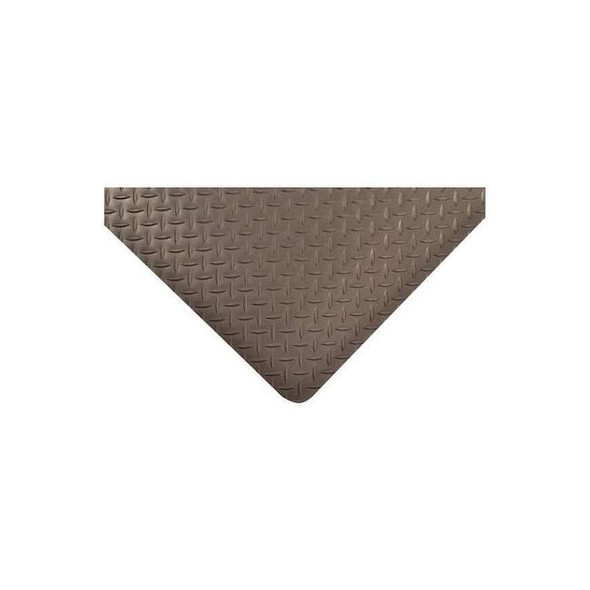 Antifatigue Mat, 15 ft. L x 3 ft. W, 1" Thickness, Vinyl, Diamond Plate, Black