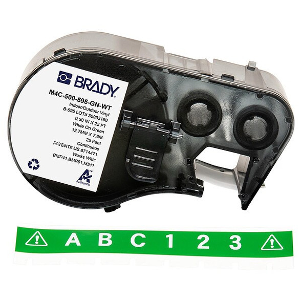 Brady Continuous Label Cartridge,Green,Gloss M4C-500-595-GN-WT Brady Continuous Label Cartridge,Green,Gloss M4C-500-595-GN-WT