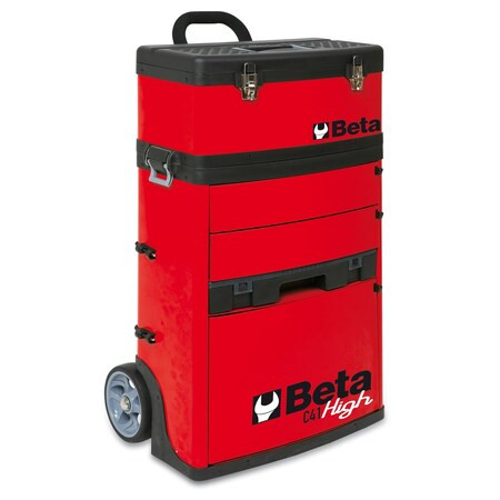 C41H Tool Cart, 3 Drawer, Red, Sheet Metal, 21 in W x 13 in D x 36 in H