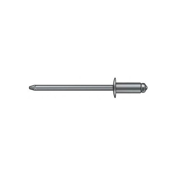 Blind Rivet, Flanged Head, 3/16 in Dia., 59/64 in L, Aluminum Body, 250 PK