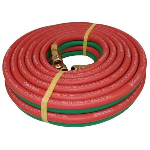 Continental Twin Line Welding Hose,1/4",25 ft. TWR-04-025BB