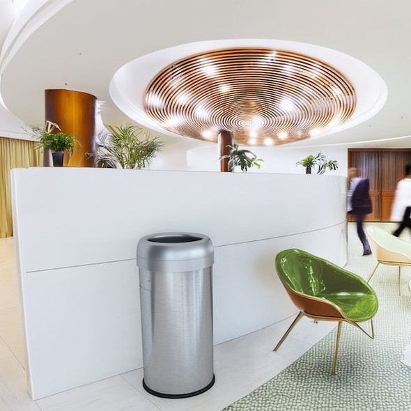 Hls Commercial 16 Gallon Open Top Round Trash Can HLS16STR