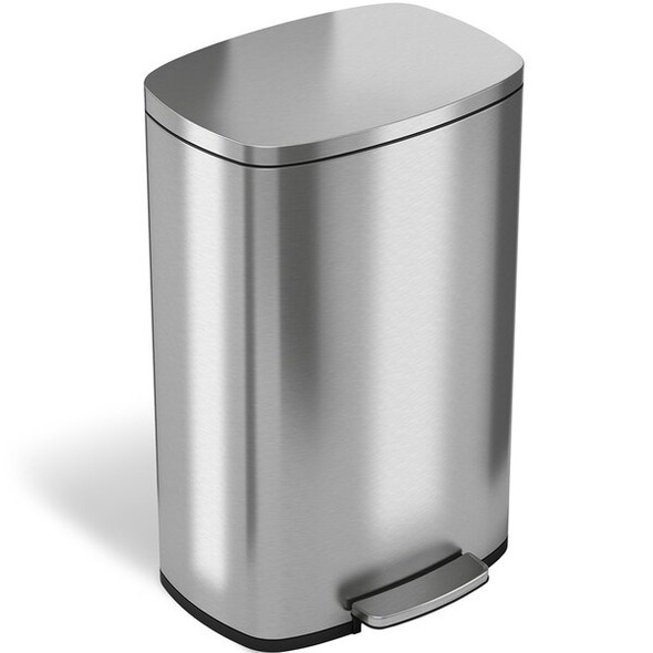 Hls Commercial 13 Gallon / 50 Liter Step Trash Can, Stainless Steel HLSS13R
