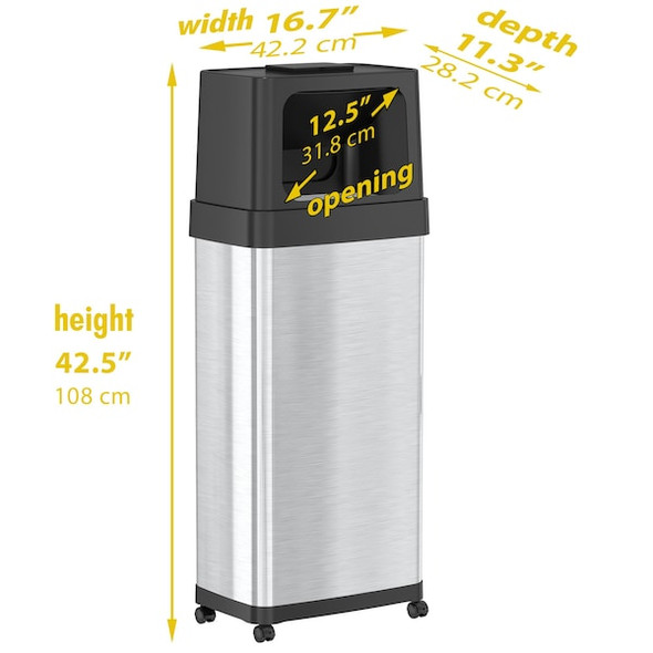 Hls Commercial Rectangular Dual Push Door Trash Can w/W HLS24DPO Hls Commercial Rectangular Dual Push Door Trash Can w/W HLS24DPO