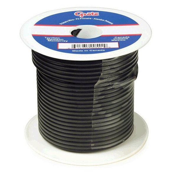 Grote Primary Wire, GPT, 6 AWG, Copper, Black, PVC Jacket, Stranded 89-3002