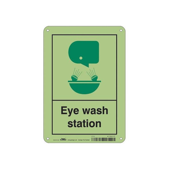Eye Wash Station, 7 in W x 10 in H, Horizontal Rectangle, Aluminum, 470Z17