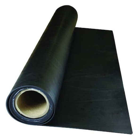 1/16" Comm. Grade Buna-N Rubber Roll, 36"x10 ft., Black, 70A