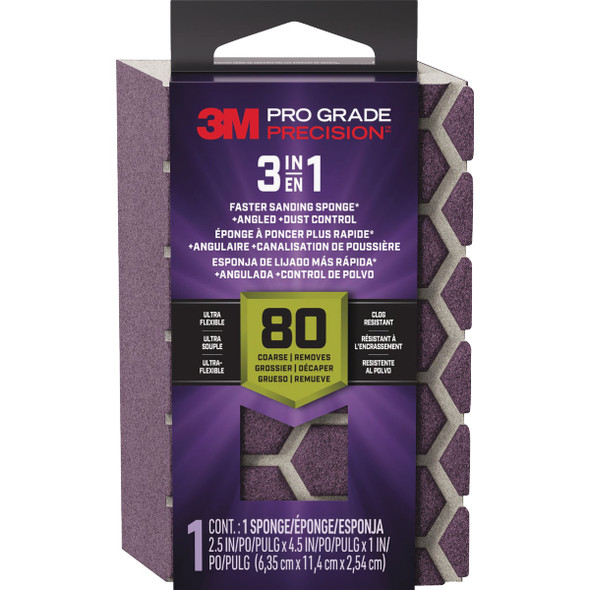 3M 80g 3in1 Sanding Sponge DCDA80-PGP-1T
