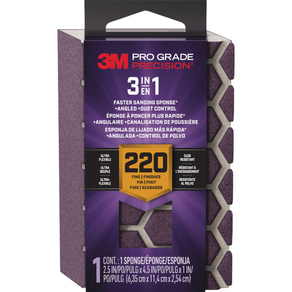 3M 220g 3in1 Sanding Sponge DCDA220-PGP-1T