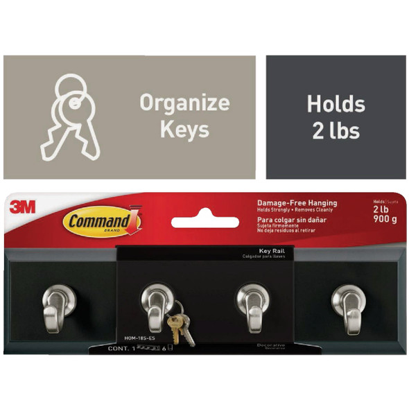 Command Slate Adhesive Key Rail, 6 Strips HOM-18S-ES