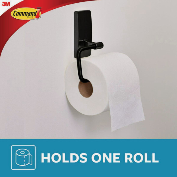 Command Bath Matte Black Adhesive Toilet Paper Holder, 2 Strips BATH53-MB-ESF 238129