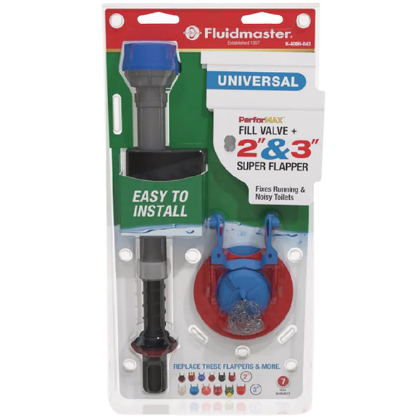 Fluidmaster Universal 2 In. and 3 In. Super Toilet Flapper and Performax Fill Valve Kit