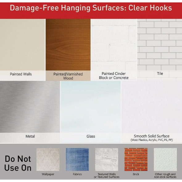 Command Medium Wire Hook, Clear, 2 Hooks, 3 Strips 17065CLR-ES 233747