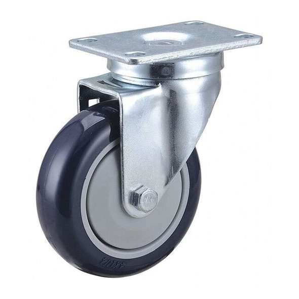Manufacturer Varies Swivel Plate Caster,4 in Dia,300 lb,Blue 49H613