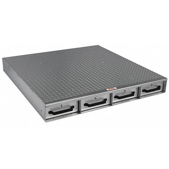Crescent Jobox JOBOX 4 Drw Long Floor Hvy-Duty Alum Drw Storage - 48"W x 6"H x 50"L 1404980