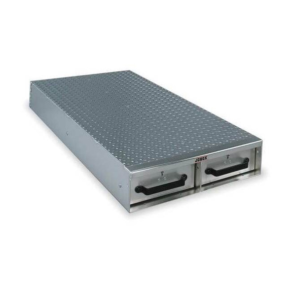 2 Drawer Long Floor Heavy-Duty Aluminum Drawer Storage 24"W x 6"H x 50"L