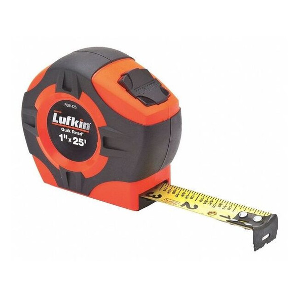 Crescent Lufkin 1" x 25' Quikread Power Return Yellow Clad Tape Measure PQR1425N