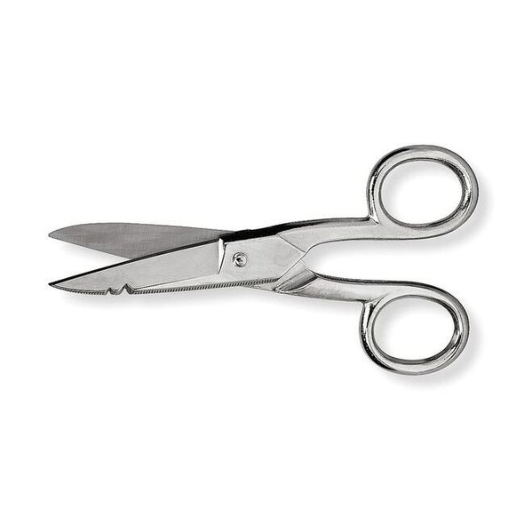 Crescent Wiss 5" Electrician Scissors with Serrated Bottom Blade - Carded 175E5V