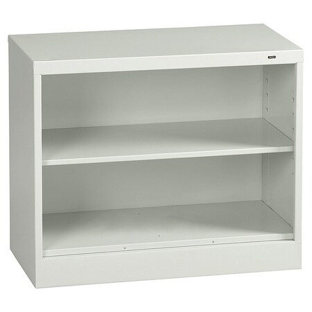 Tennsco 2-Shelf Bookcase, All Welded Steel 30"x36" Light Grey BC18-30 LIGHT GREY